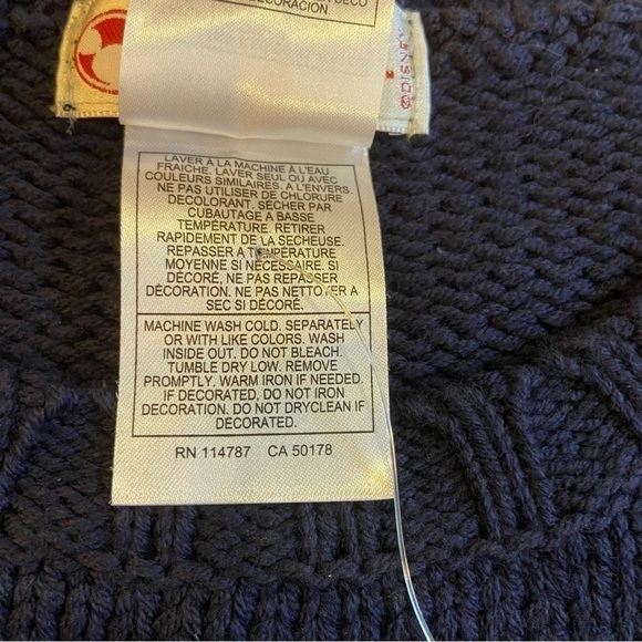 Disney Store Women’s Navy Blue Goofy Sweater Size M NWT New FLAWS See photos - Picture 4 of 11